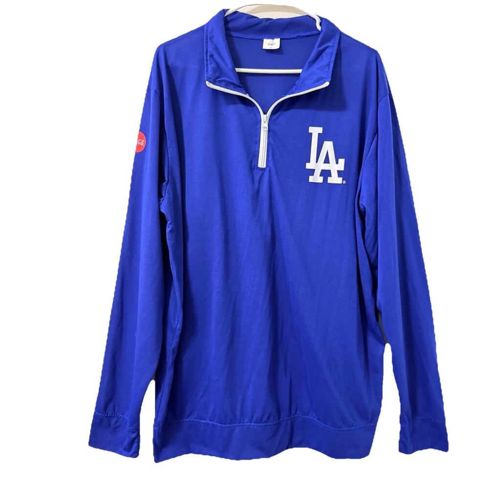 LOS ANGELES DODGERS X Coca Cola Baseball Long Sleeve Shirt Blue Size XL
